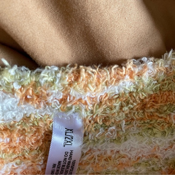 CHARLOTTE RUSSE - NEW - White Green Orange - Sweater Soft Square-neck Brami Bra - Picture 9 of 10